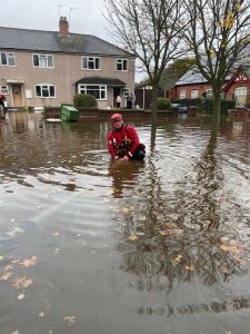 WMFS personnel up to waist in flood water