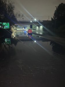 Black Country route flooded in the dark